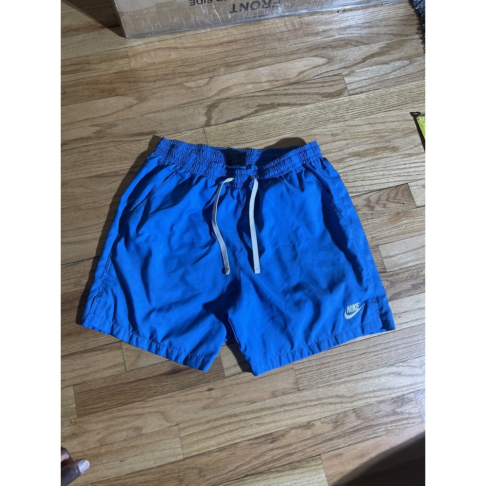 Nike Swim Trunks Men's Medium Blue Volley Shorts Mesh Lined Drawstring Beach